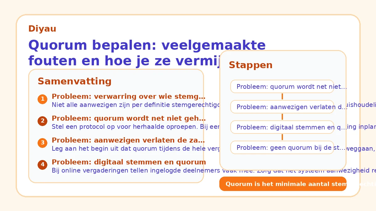 Quorum bepalen: veelgemaakte fouten en hoe je ze vermijdt
